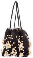 Thumbnail for your product : Oscar de la Renta Pearl-Embellished Satin Evening Bag
