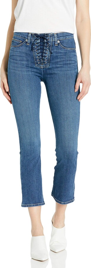 Hudson Jeans Womens Bullocks High Rise Lace Up Super Skinny 5 Pocket Jean 
