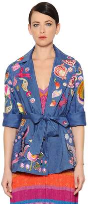Temperley London Embroidered Cool Wool & Linen Jacket