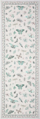 Insect Floral Area Rugs Modern Accent Carpet with Non-Slip Backing, Stain-Resistant Low Pile Floor Cover, Machine Washable Ultra-Soft Indoor Mat for L