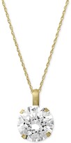 Thumbnail for your product : Macy's Cubic Zirconia Round Pendant Necklace in 14k Gold or 14k White Gold