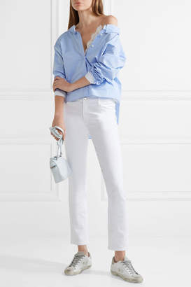 J Brand Maude Mid-rise Slim-leg Jeans - White