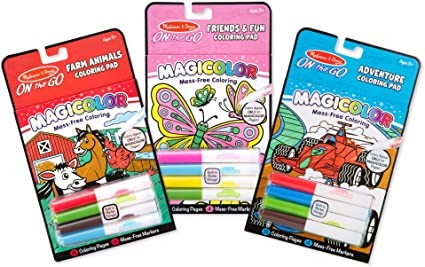 Melissa & Doug On the Go Magicolor Coloring Books Set - Farm Animals, Friends and Fun, Adventure