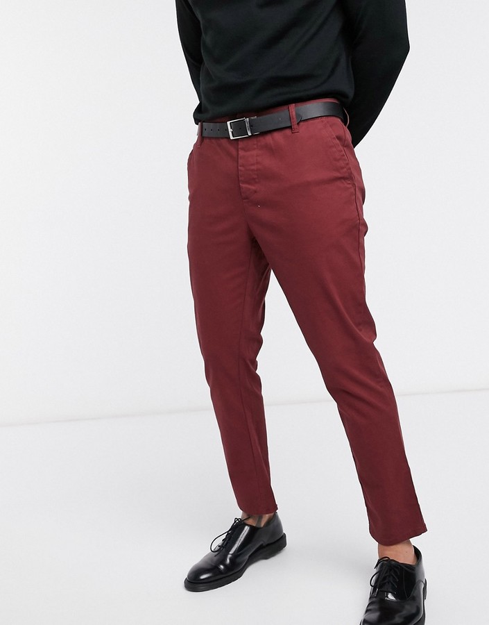 red skinny chinos