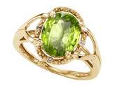 Thumbnail for your product : Tommaso design Studio Tommaso Design Oval 10x8mm Genuine Peridot and Diamond Ring 14k Size 4.5