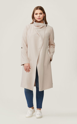 Soia & Kyo ORNELLA knee-length coat with cascade draped collar