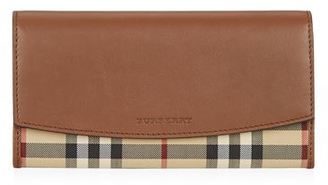 Burberry Shoes & Accessories Porter Horseferry Check and Leather Continental Wallet