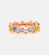 Thumbnail for your product : Suzanne Kalan Pastel Fireworks 18kt rose-gold ring with sapphires