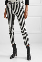 Thumbnail for your product : Nili Lotan Cropped Striped High-rise Skinny Jeans - Black