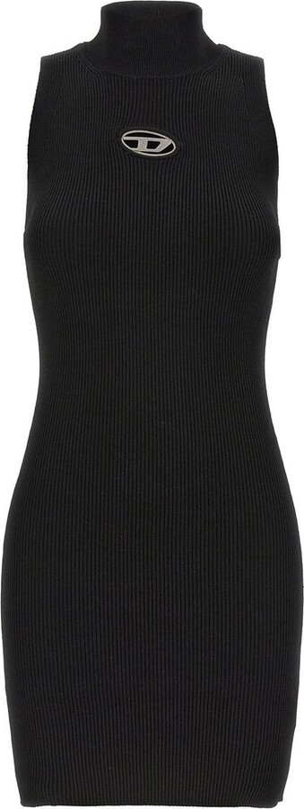 Diesel M-Onervax Mock-Neck Ribbed Dress