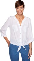 Thumbnail for your product : Ruby Rd. Women's Petite Gauze Tie Front Top