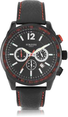 Forzieri Assen Black and Red Chronograph Men's Watch