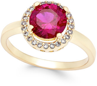 Charter Club Gold-Tone Red Stone Pavé Ring, Only at Macy's