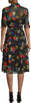 Thumbnail for your product : Calvin Klein Floral-Print Chiffon Shirtdress