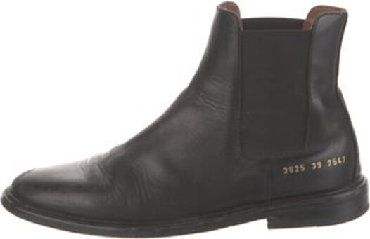 Common Projects Leather Ankle Chelsea Boots Black Round-Toes Unfortunately, due to restrictions, this item may not be eligible for shipping in all areas.