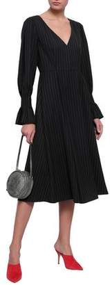 ALEXACHUNG Pinstriped Wool-blend Twill Midi Dress