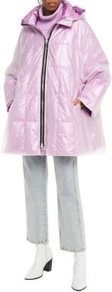 Ienki Ienki Raincoat Pvc And Quilted Foiled Shell Hooded Down Coat
