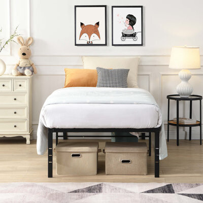 Ebern Designs Heavy Duty Bed Frame with Quick Assembly No Noise Design Ample Storage and Easy Headboard Connection for Any Room.