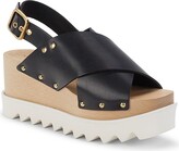 Thumbnail for your product : Stella McCartney Crisscross-Strap Faux Leather Wedge Sandals
