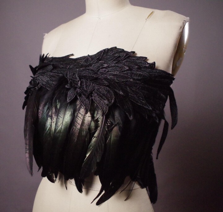 Feather Wings Top, Black Festival Tops, Accessories