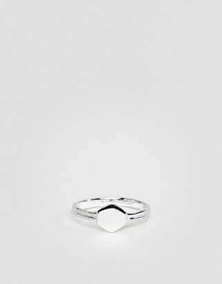 ASOS Sterling Silver Double Row Hexagon Ring