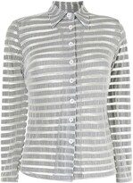 Thumbnail for your product : Fendi Pre-Owned Sheer-Panelled Striped Shirt