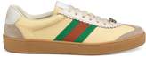 Thumbnail for your product : Gucci G74 leather sneaker with Web