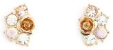 Thumbnail for your product : Charlotte Russe Rose & Stone Cluster Stud Earrings