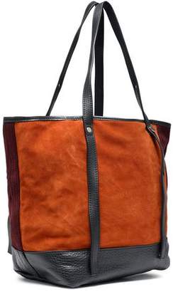 See by Chloe Andy Leather-trimmed Color-block Suede Tote