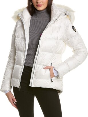 White Puffer Jacket With Fur Hood | ShopStyle