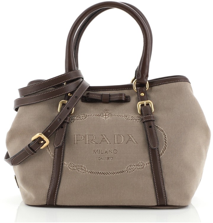 prada logo tote