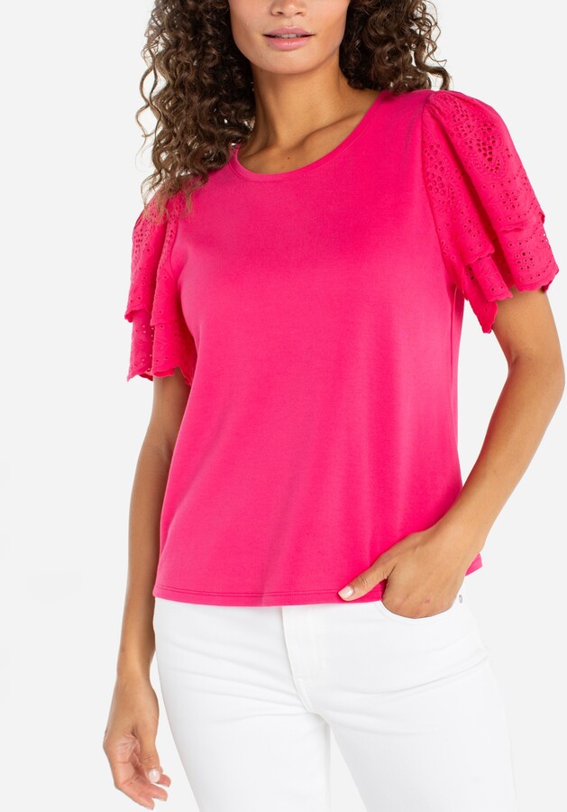 Liverpool Los Angeles Women's Crewneck Knit-To-Woven T-Shirt