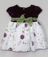 Thumbnail for your product : Sweet Heart Rose Purple & White Floral Rosette Dress - Infant