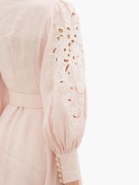Thumbnail for your product : Zimmermann Freja Broderie Anglaise-linen Shirt Dress - Light Pink