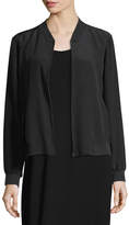 Thumbnail for your product : Eileen Fisher Silk Crepe de Chine Easy Zip Bomber Jacket, Plus Size