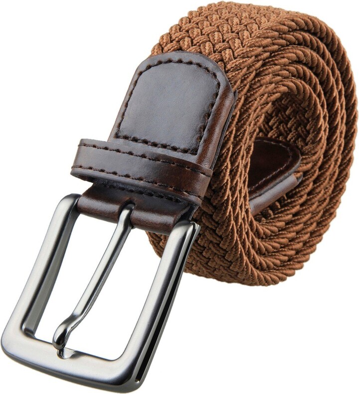 Shanxing Men's Belt Braided Elastic Fabric Webbing Belts for Men(Dark ...