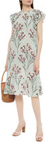 Thumbnail for your product : RED Valentino Ruffled Floral-print Silk Crepe De Chine Dress