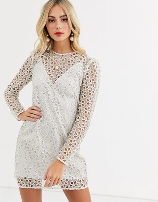 Stevie May concord long sleeve embroidered mini dress