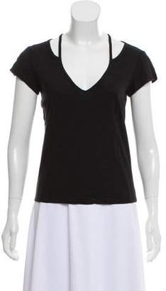 Rebecca Minkoff Cutout-Accented V-Neck T-Shirt Black Cutout-Accented V-Neck T-Shirt