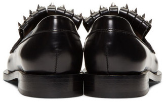 Alexander McQueen Black Leather Studded Loafers