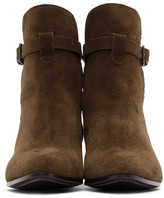 Thumbnail for your product : Saint Laurent Brown Suede West Jodhpur Boots