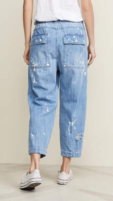 Free People Mixed Up Utility Jeans