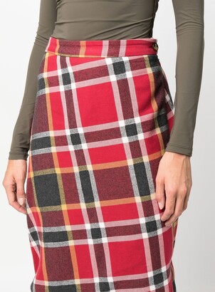 Vivienne Westwood Pre-Owned 1990s Plaid-Patterned Midi Skirt