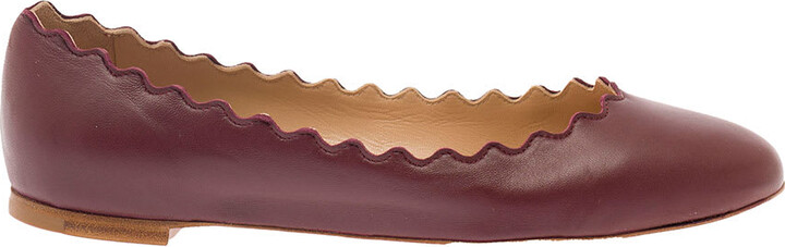 Chloé 'lauren' Purple Flat Shoes With Wavy Edges In Leather Woman ...