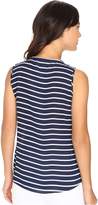 Thumbnail for your product : Christin Michaels Nori Striped Sleeveless Blouse