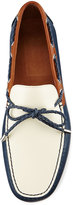 Thumbnail for your product : Donald J Pliner Vicc Colorblock Leather Driver, Navy/Off White