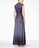 Thumbnail for your product : Alex Evenings Lace Mock-Neck Sparkle Gown