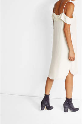 Alexander Wang T by Silk Chiffon Dress with Cold Shoulder Detail