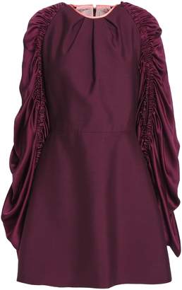 Roksanda Hammered Satin-paneled Silk And Mohair-blend Mini Dress