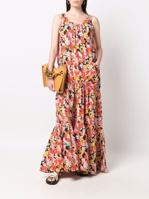 Plan C Abstract-Print Tiered Dress
